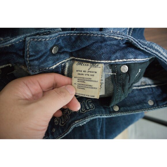 Miss Me Low Rise Boot Cut Denim Jeans 28W JP5327B - Picture 7 of 7